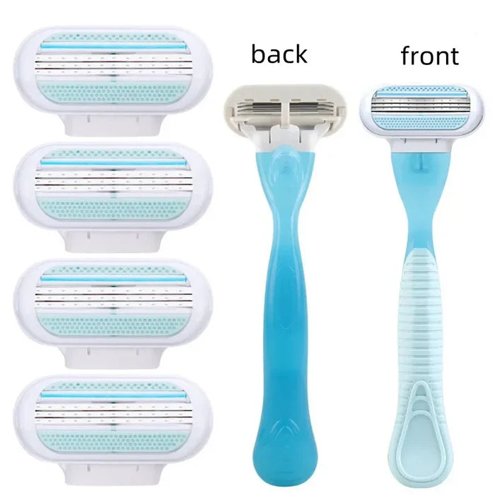 Women's 3-layer safety razor blade for facial/leg/armpit/bikini line beauty hair removal shaver