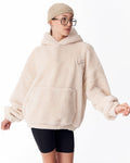 Women's Oversized Plush Hoodie in Beige