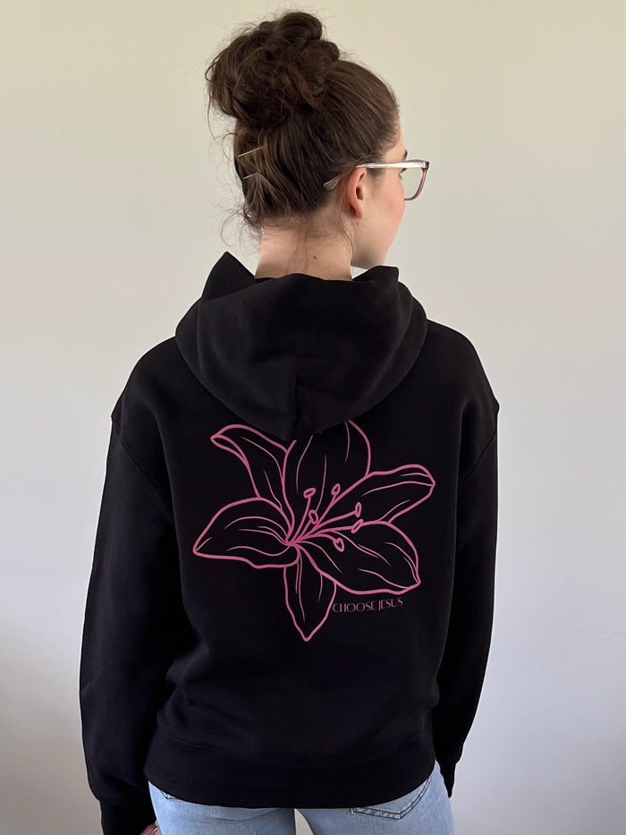 Women’s Seek Virtue Hoodie -Hot Pink Design