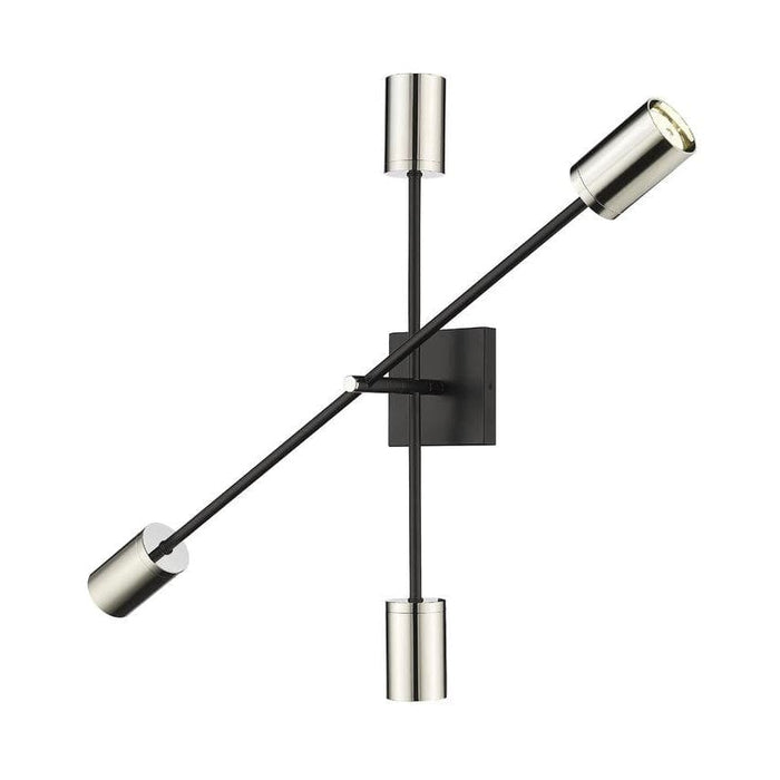 Z-Lite Calumet Mate Black Polished Nickel Wall Sconce 814-4S-MB-PN - Wall Sconce