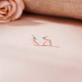 Zig Edges Stud Gold Earring