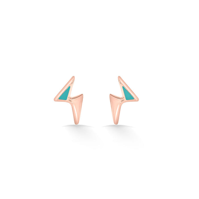 Zig Edges Stud Gold Earring